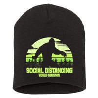 Retro Social Distancing World Champion Sasquatch Short Acrylic Beanie