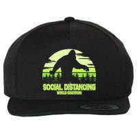 Retro Social Distancing World Champion Sasquatch Wool Snapback Cap