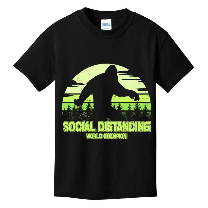 Retro Social Distancing World Champion Sasquatch Kids T-Shirt