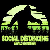 Retro Social Distancing World Champion Sasquatch Kids T-Shirt