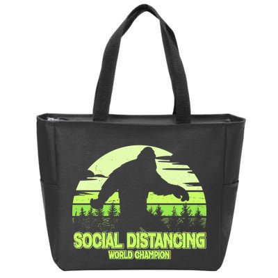 Retro Social Distancing World Champion Sasquatch Zip Tote Bag