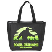 Retro Social Distancing World Champion Sasquatch Zip Tote Bag