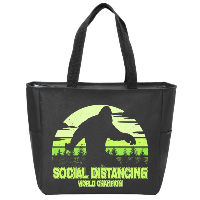 Retro Social Distancing World Champion Sasquatch Zip Tote Bag