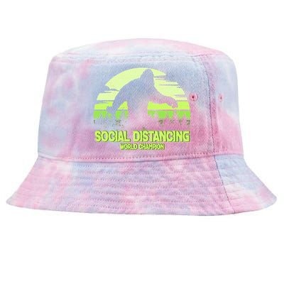 Retro Social Distancing World Champion Sasquatch Tie-Dyed Bucket Hat