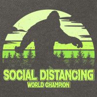 Retro Social Distancing World Champion Sasquatch Cotton Canvas Backpack