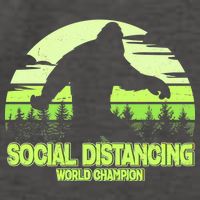 Retro Social Distancing World Champion Sasquatch Vector Backpack