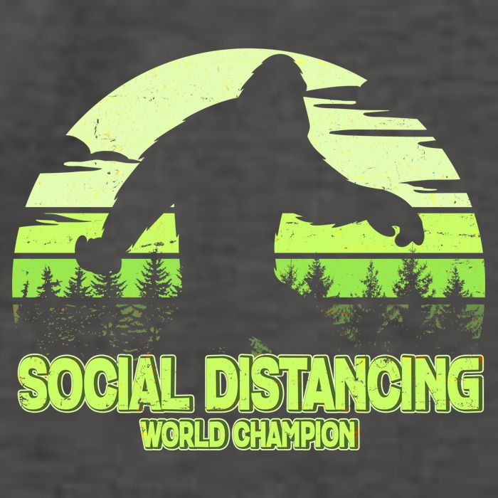 Retro Social Distancing World Champion Sasquatch Vector Backpack