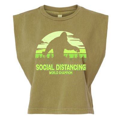 Retro Social Distancing World Champion Sasquatch Garment-Dyed Women's Muscle Tee