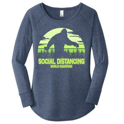 Retro Social Distancing World Champion Sasquatch Women's Perfect Tri Tunic Long Sleeve Shirt