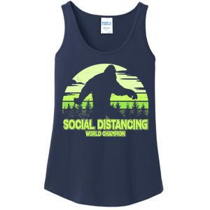 Retro Social Distancing World Champion Sasquatch Ladies Essential Tank