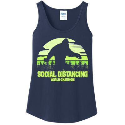 Retro Social Distancing World Champion Sasquatch Ladies Essential Tank