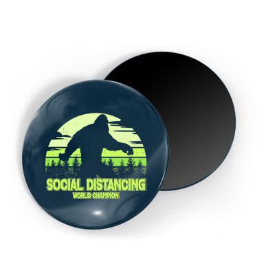 Retro Social Distancing World Champion Sasquatch Magnet