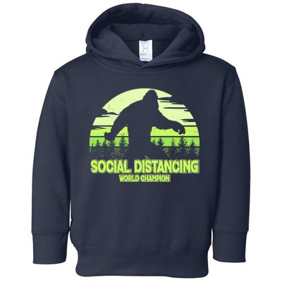 Retro Social Distancing World Champion Sasquatch Toddler Hoodie