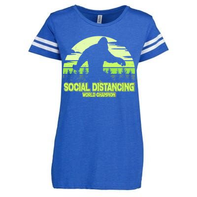 Retro Social Distancing World Champion Sasquatch Enza Ladies Jersey Football T-Shirt