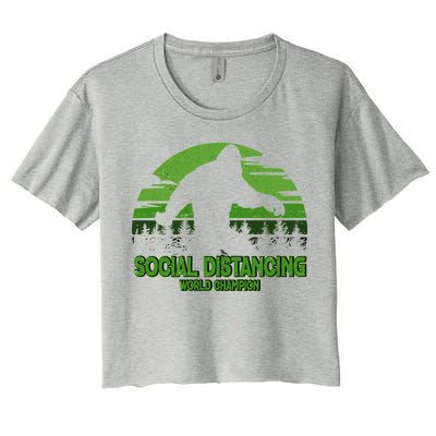 Retro Social Distancing World Champion Sasquatch Women's Crop Top Tee