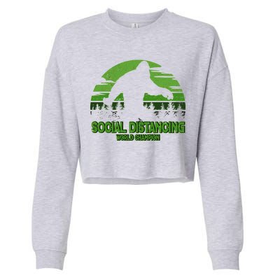 Retro Social Distancing World Champion Sasquatch Cropped Pullover Crew