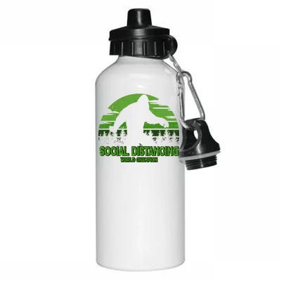 Retro Social Distancing World Champion Sasquatch Aluminum Water Bottle