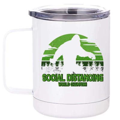 Retro Social Distancing World Champion Sasquatch 12 oz Stainless Steel Tumbler Cup