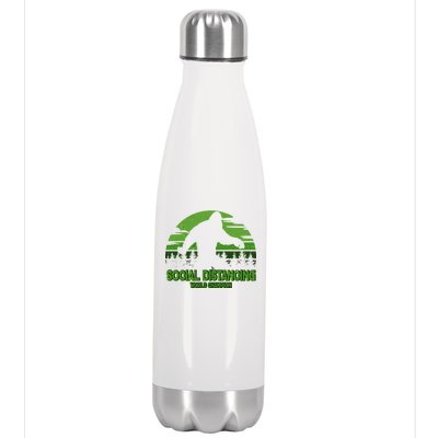 Retro Social Distancing World Champion Sasquatch Stainless Steel Insulated Water Bottle