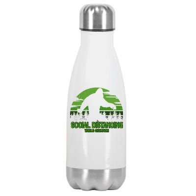 Retro Social Distancing World Champion Sasquatch Stainless Steel Insulated Water Bottle