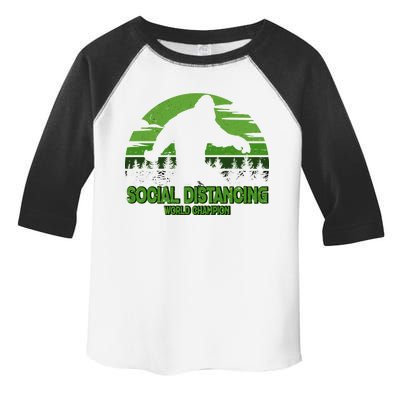 Retro Social Distancing World Champion Sasquatch Toddler Fine Jersey T-Shirt