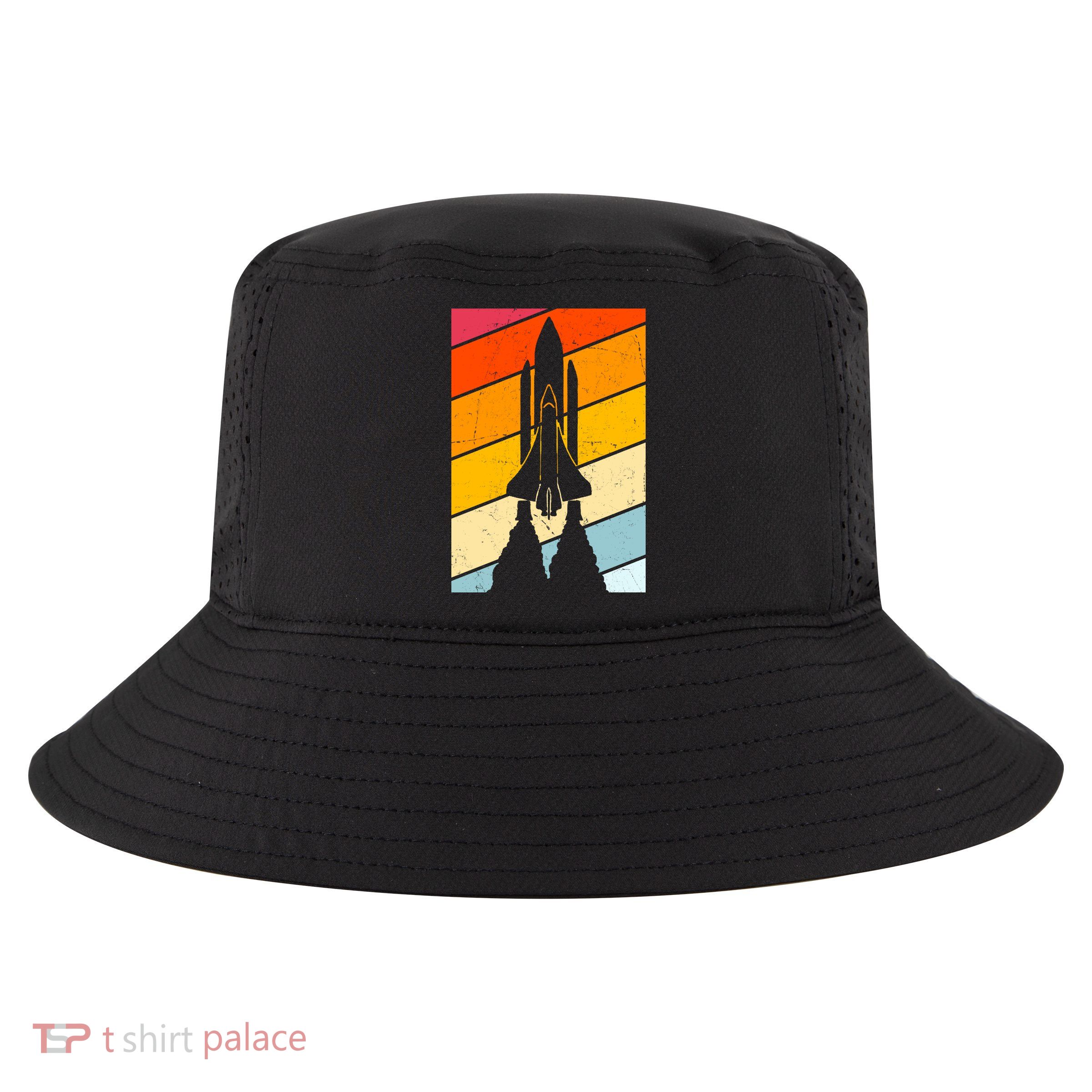 Retro Space Rocket Launch Cool Comfort Performance Bucket Hat