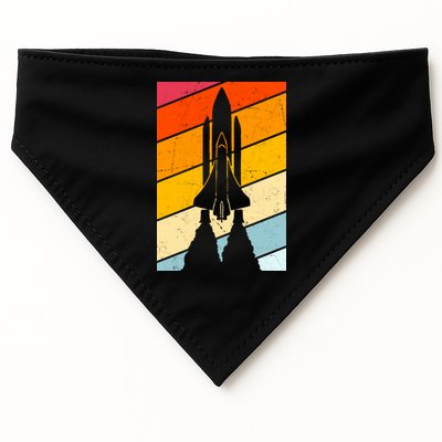 Retro Space Rocket Launch USA-Made Doggie Bandana
