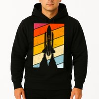 Retro Space Rocket Launch Hoodie