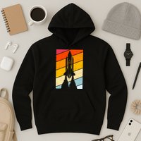 Retro Space Rocket Launch Hoodie