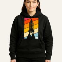 Retro Space Rocket Launch Hoodie