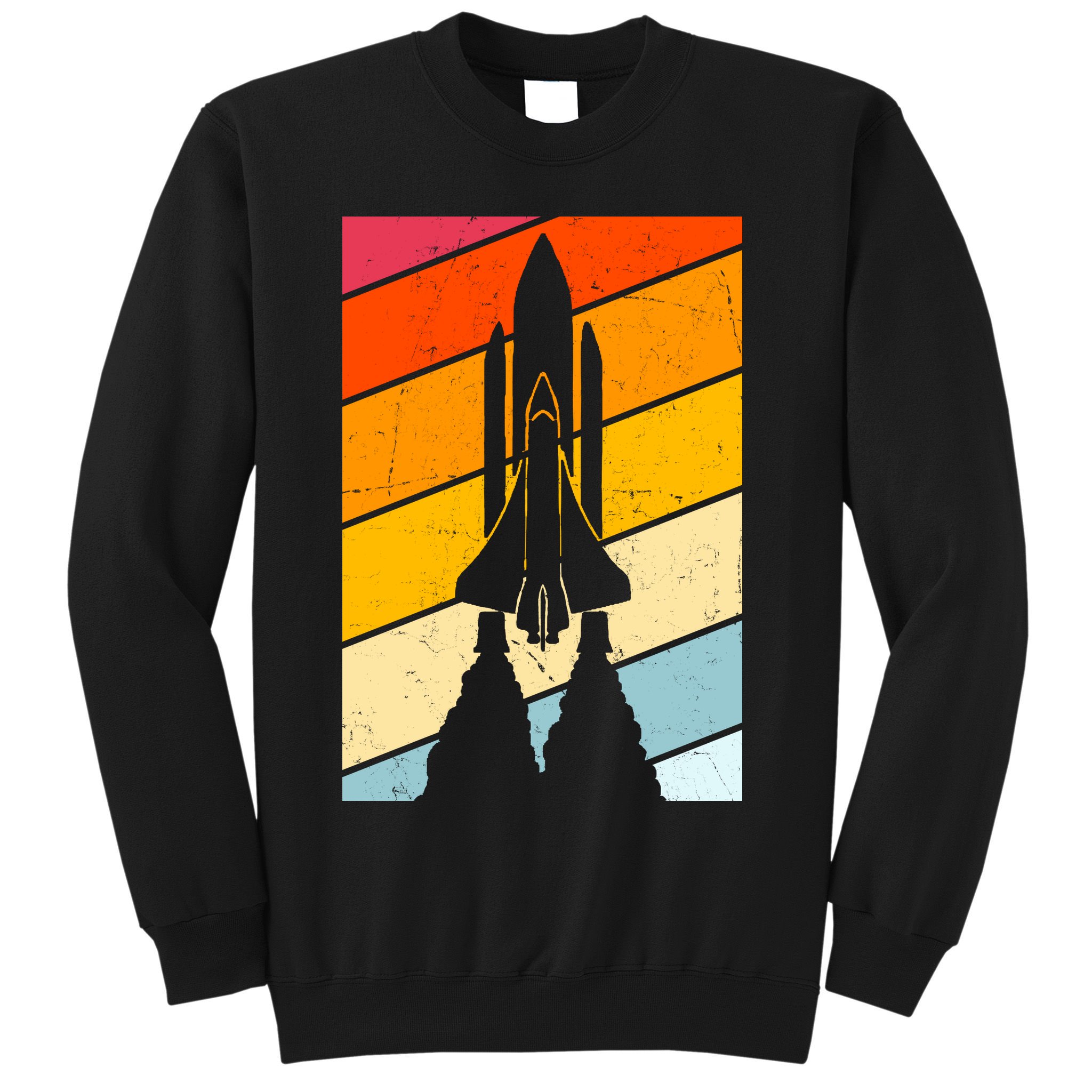 Retro Space Rocket Launch Sweatshirt