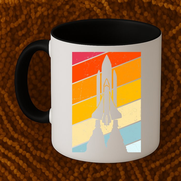 Retro Space Rocket Launch Mug