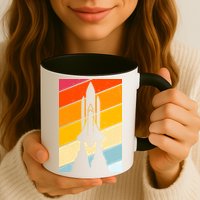 Retro Space Rocket Launch Mug