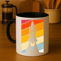 Retro Space Rocket Launch Mug