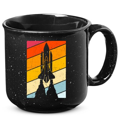 Retro Space Rocket Launch 15oz Campfire Ceramic Mug