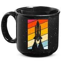 Retro Space Rocket Launch 15oz Campfire Ceramic Mug