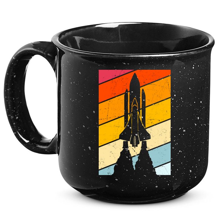 Retro Space Rocket Launch 15oz Campfire Ceramic Mug