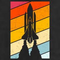 Retro Space Rocket Launch 15oz Campfire Ceramic Mug