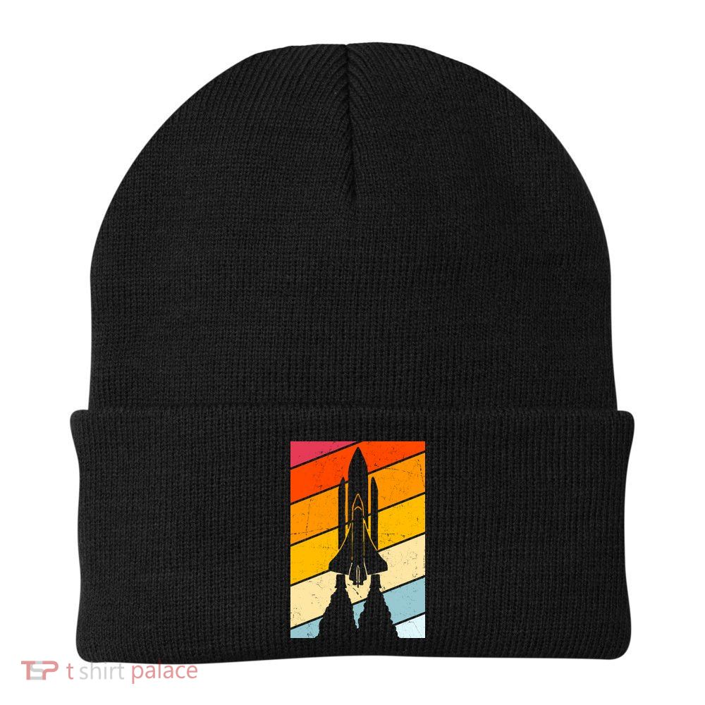 Retro Space Rocket Launch Beanie
