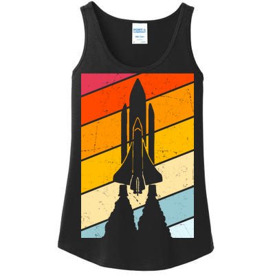 Retro Space Rocket Launch Ladies Essential Tank