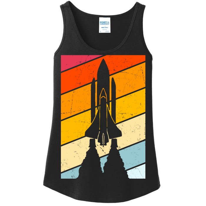 Retro Space Rocket Launch Ladies Essential Tank