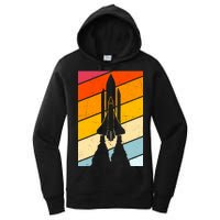 Retro Space Rocket Launch Women's Pullover Hoodie