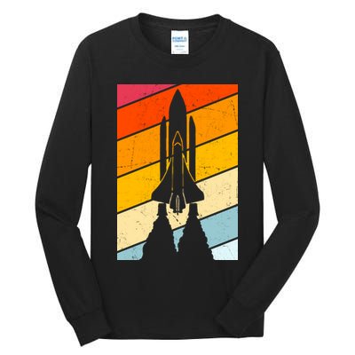 Retro Space Rocket Launch Tall Long Sleeve T-Shirt