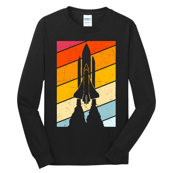Retro Space Rocket Launch Tall Long Sleeve T-Shirt
