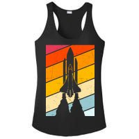 Retro Space Rocket Launch Ladies PosiCharge Competitor Racerback Tank