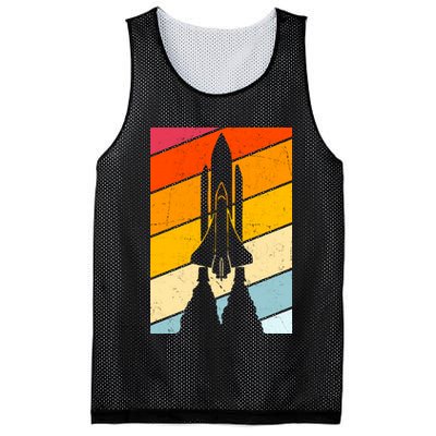 Retro Space Rocket Launch Mesh Reversible Basketball Jersey Tank