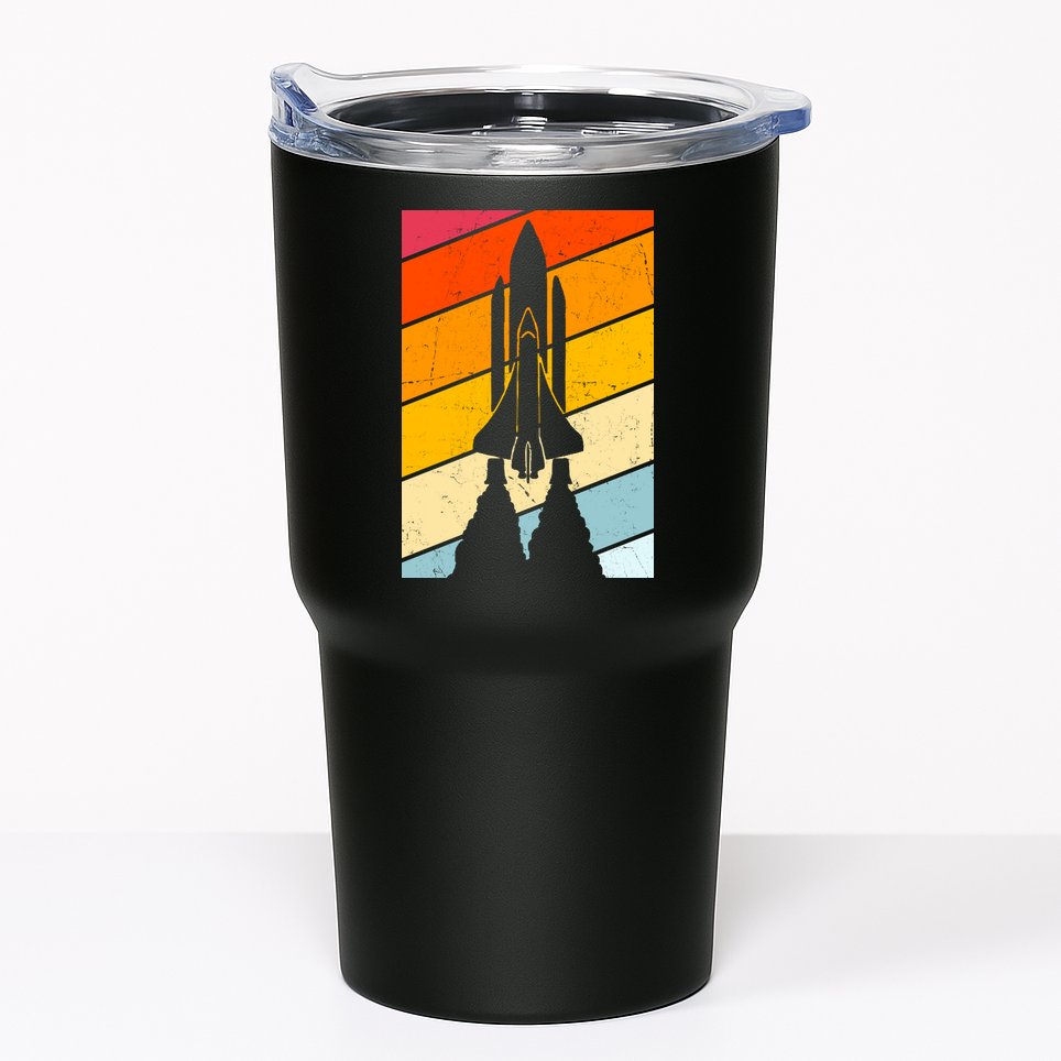 Retro Space Rocket Launch Tumbler