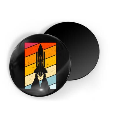 Retro Space Rocket Launch Magnet