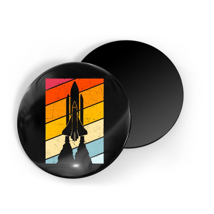 Retro Space Rocket Launch Magnet