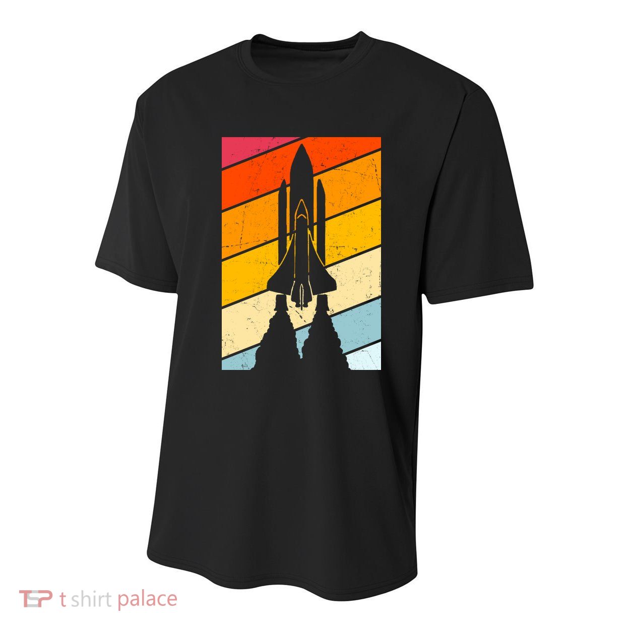 Retro Space Rocket Launch Youth Performance Sprint T-Shirt